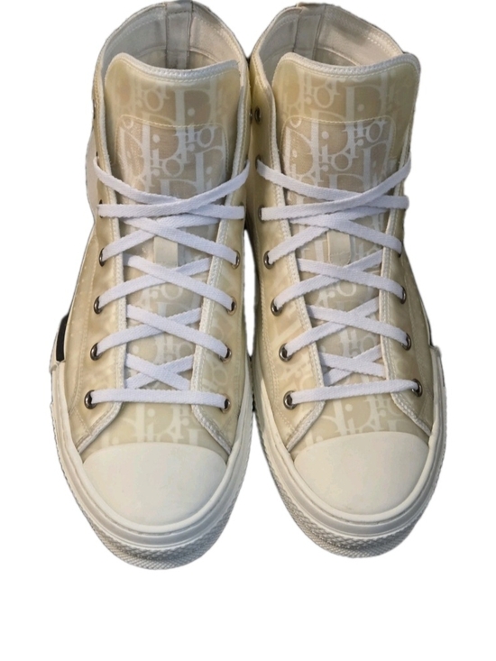 DIOR B23 League High-Top Sneaker White and Cream Dior Canvas EU 42 US Men's Sz 9 - Picture 5 of 15